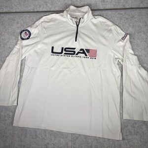 Polo Ralph Lauren USA Olympic Team 2016 Quarter Zip Pullover Large White Vintage